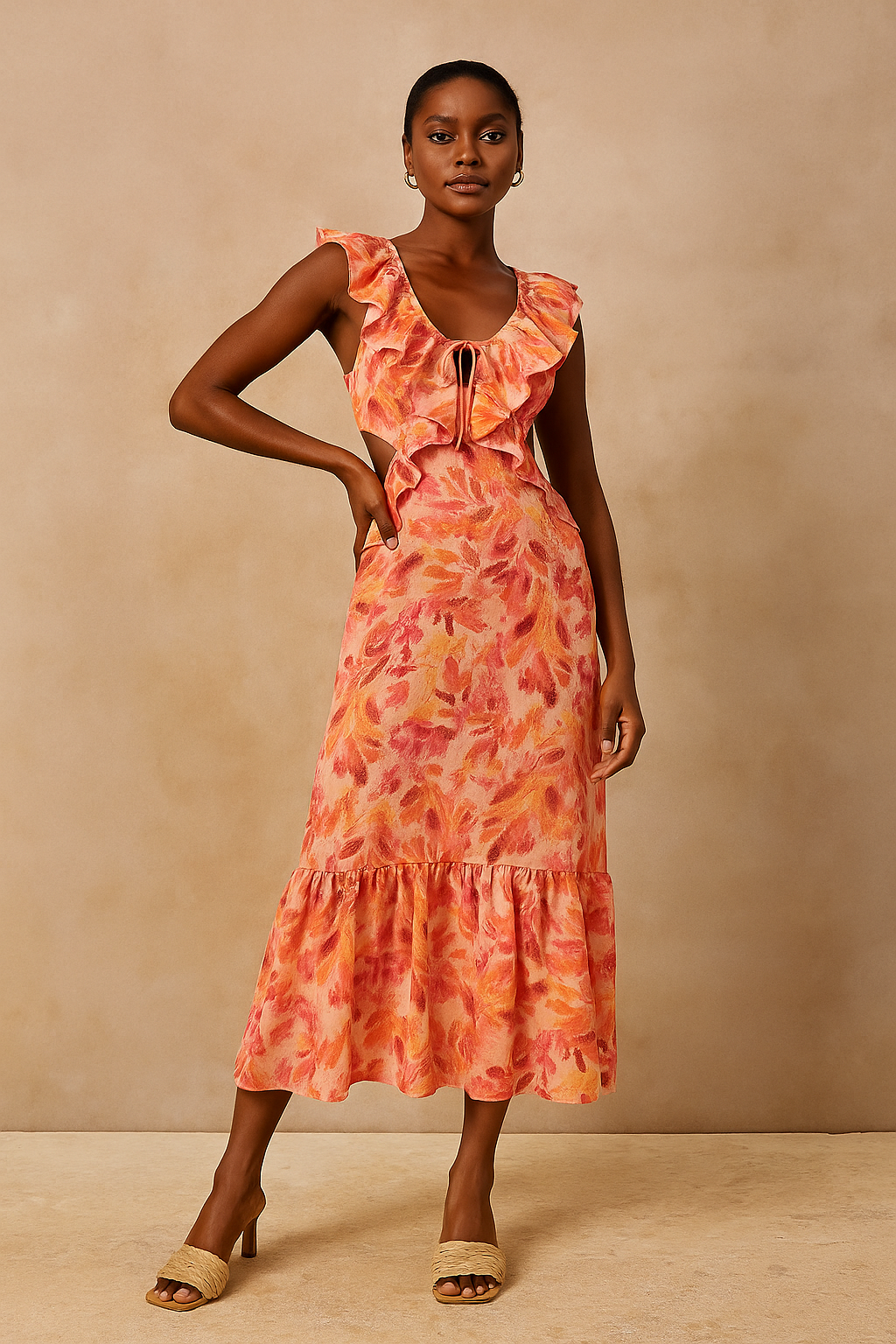 Aurélie™ Layered Midi Dress – Western Elegance Reimagined