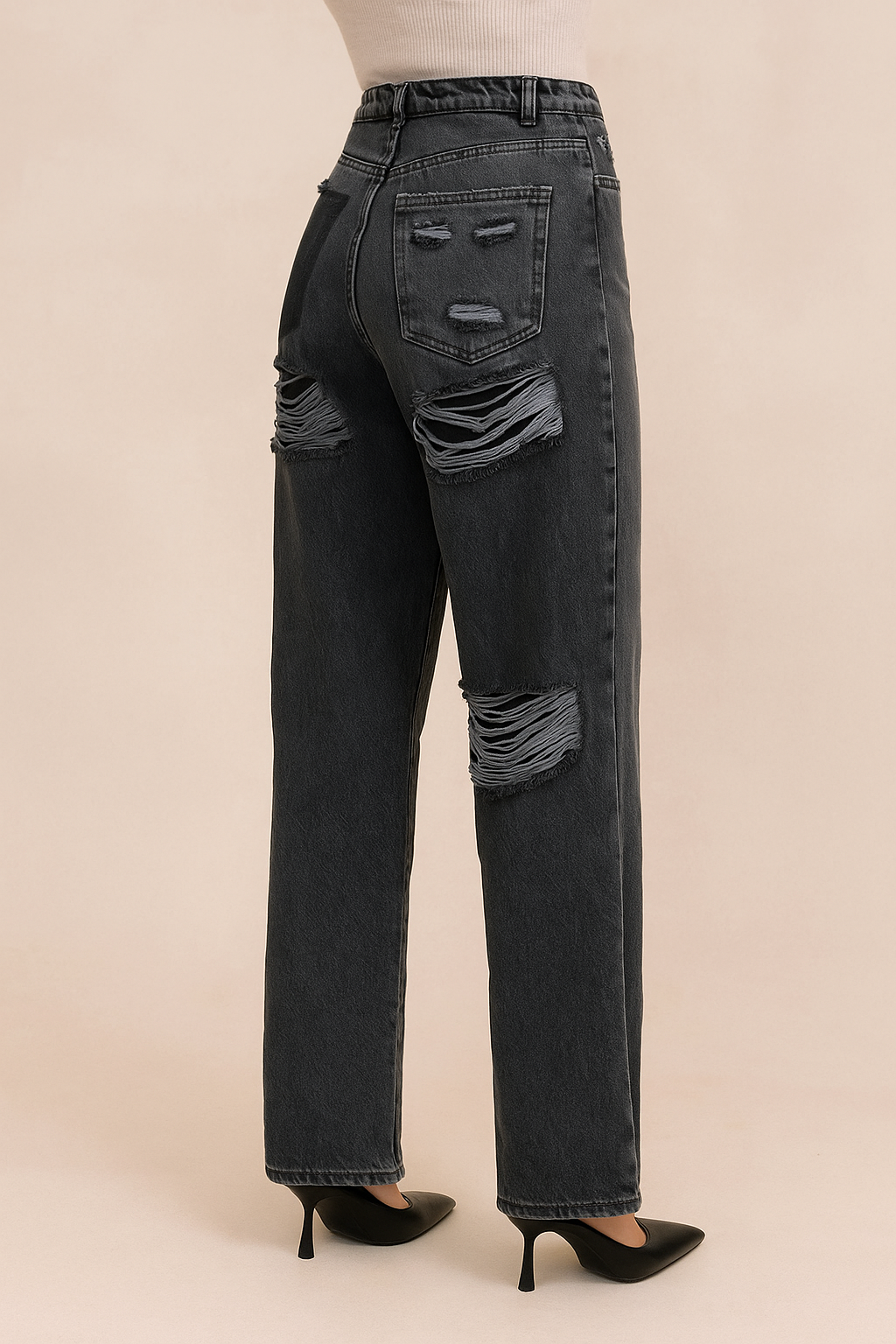 Isadora™ Vintage Pocket Ripped Denim Jeans