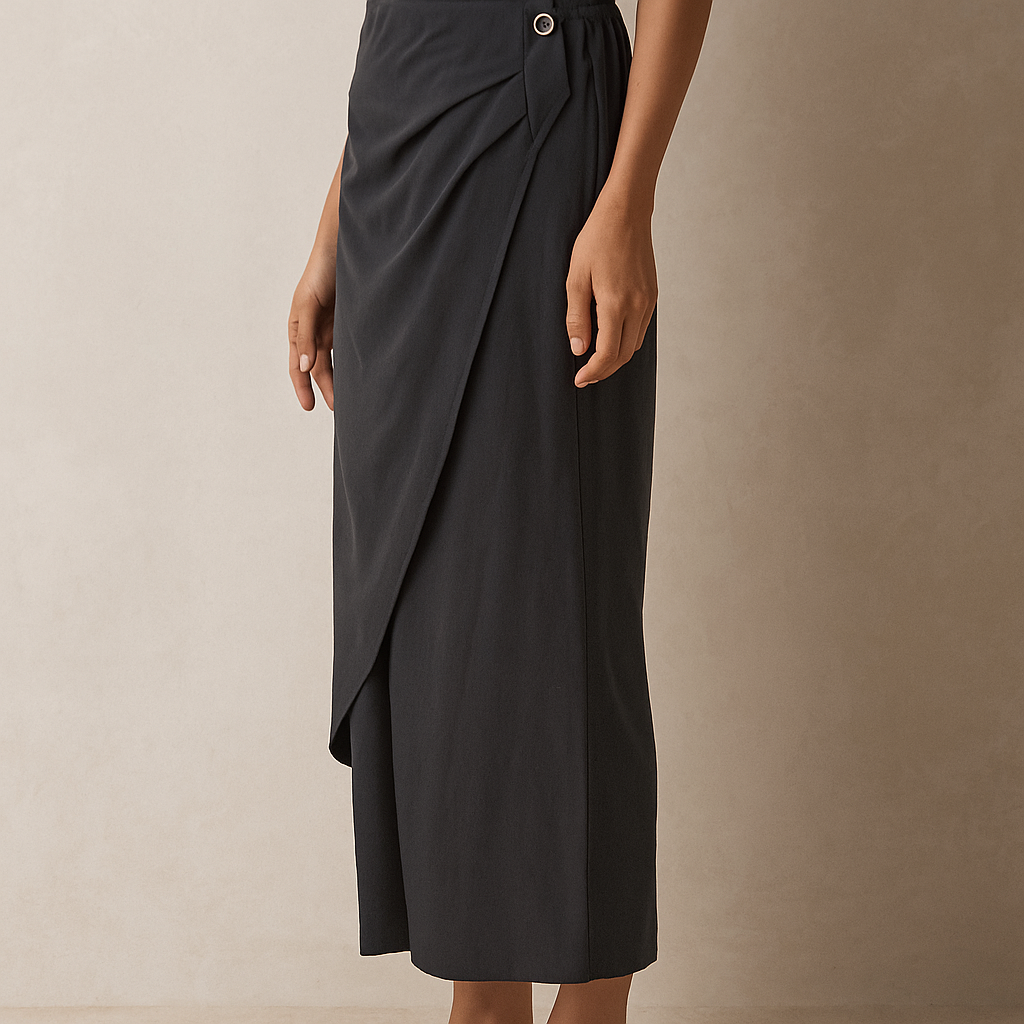 Celestia™ Loose Fit Spliced Trousers with Skirt Overlay