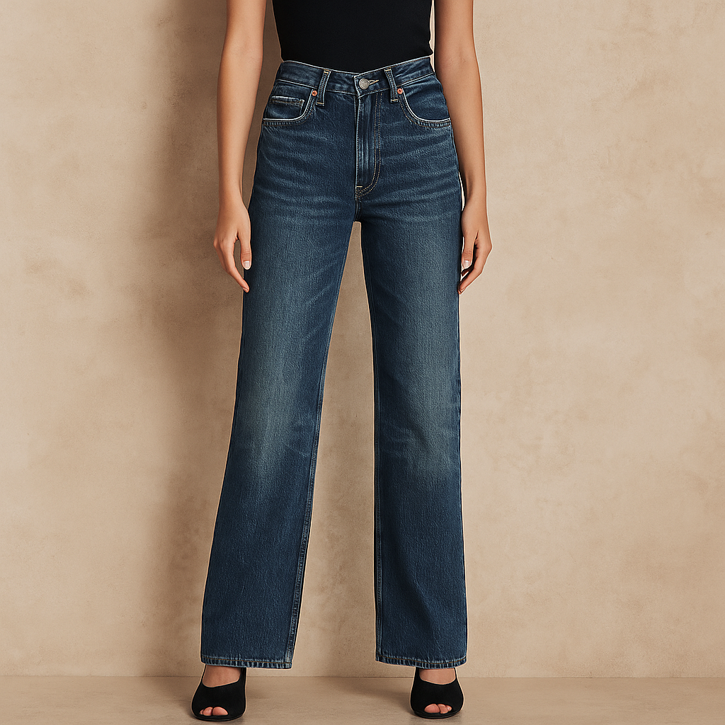 Isadora™ Mid Waist Long Denim Pants