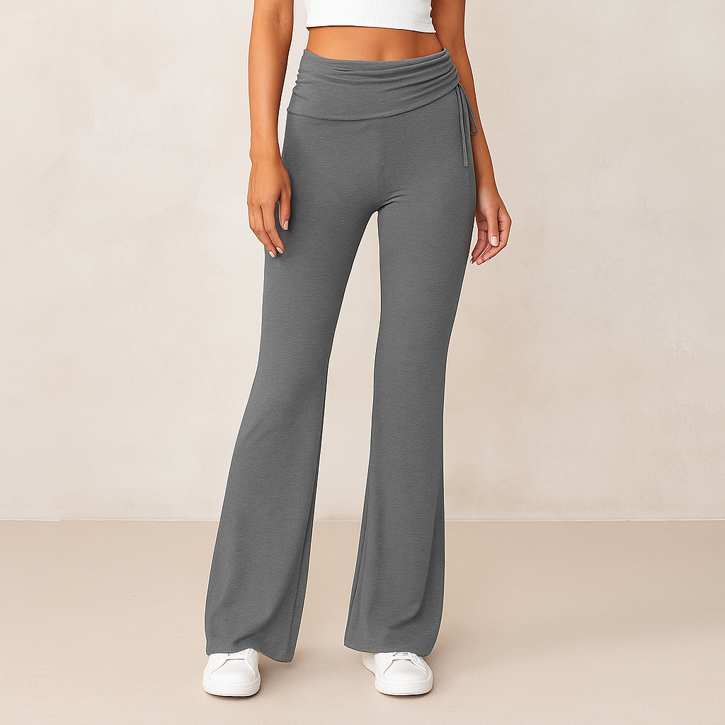 Celina™ Ruched Side Drawstring Flare Trousers