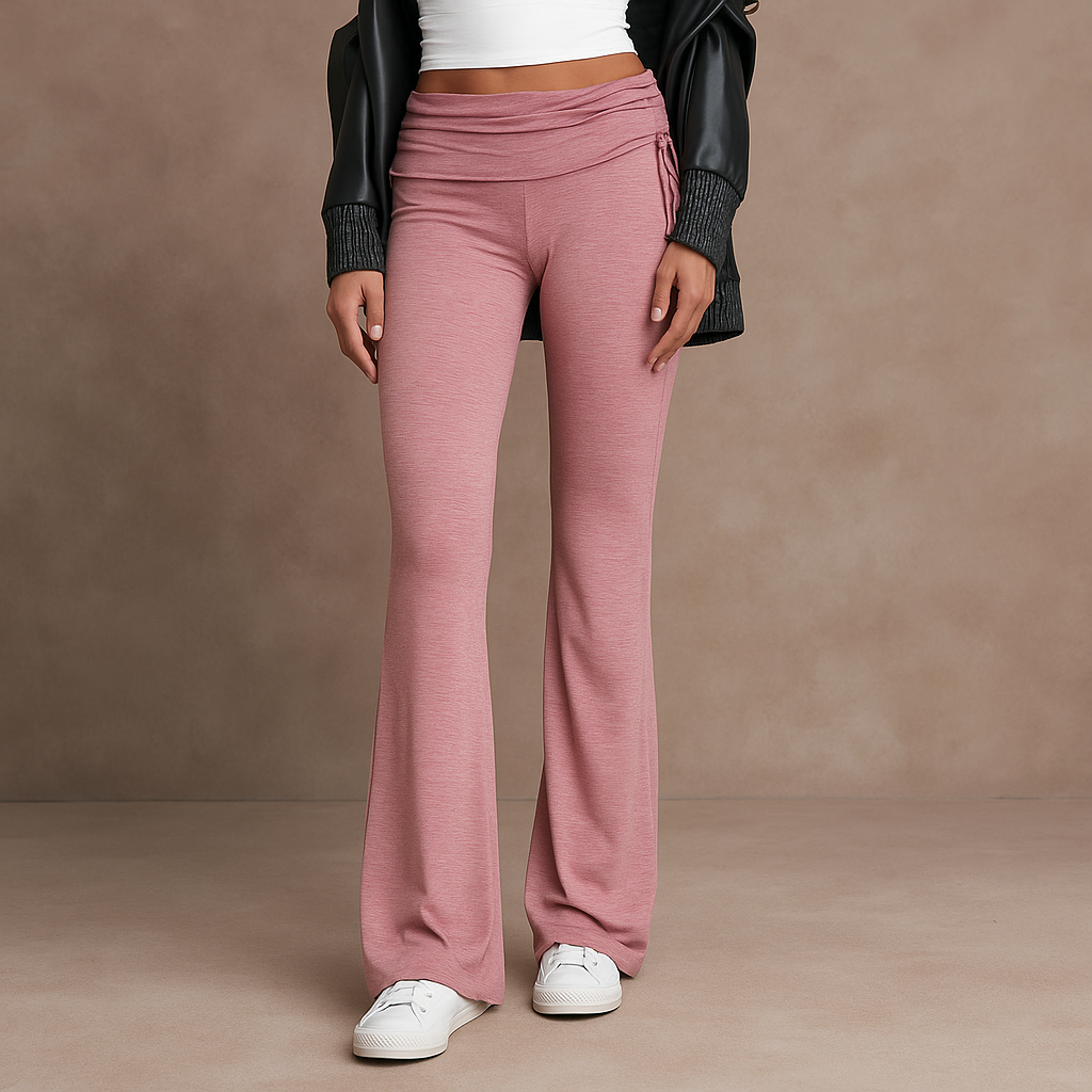 Celina™ Ruched Side Drawstring Flare Trousers