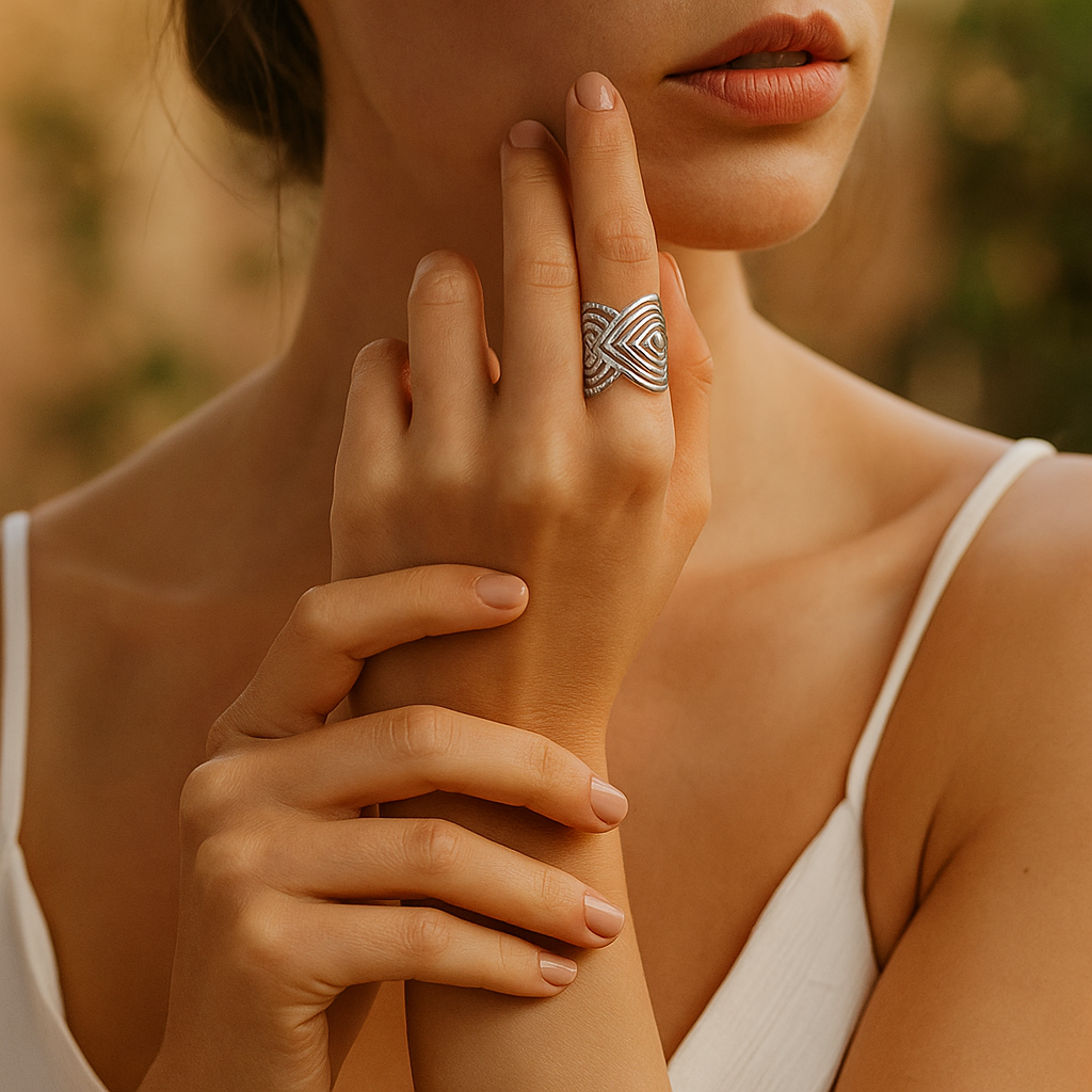 Celestia™ Geometric Gold Open Ring