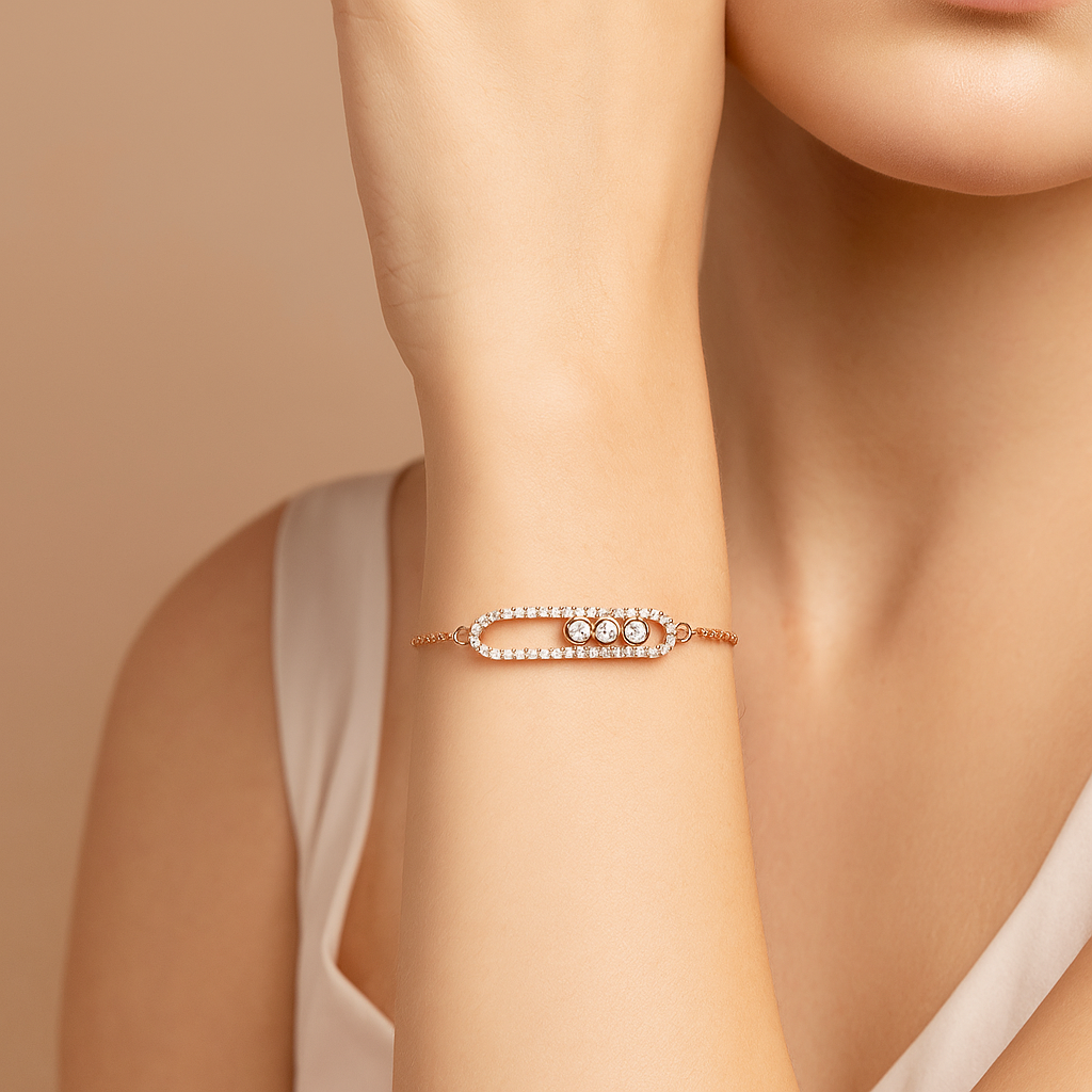 Velvia™ 3-Bead Bar Charm Bracelet