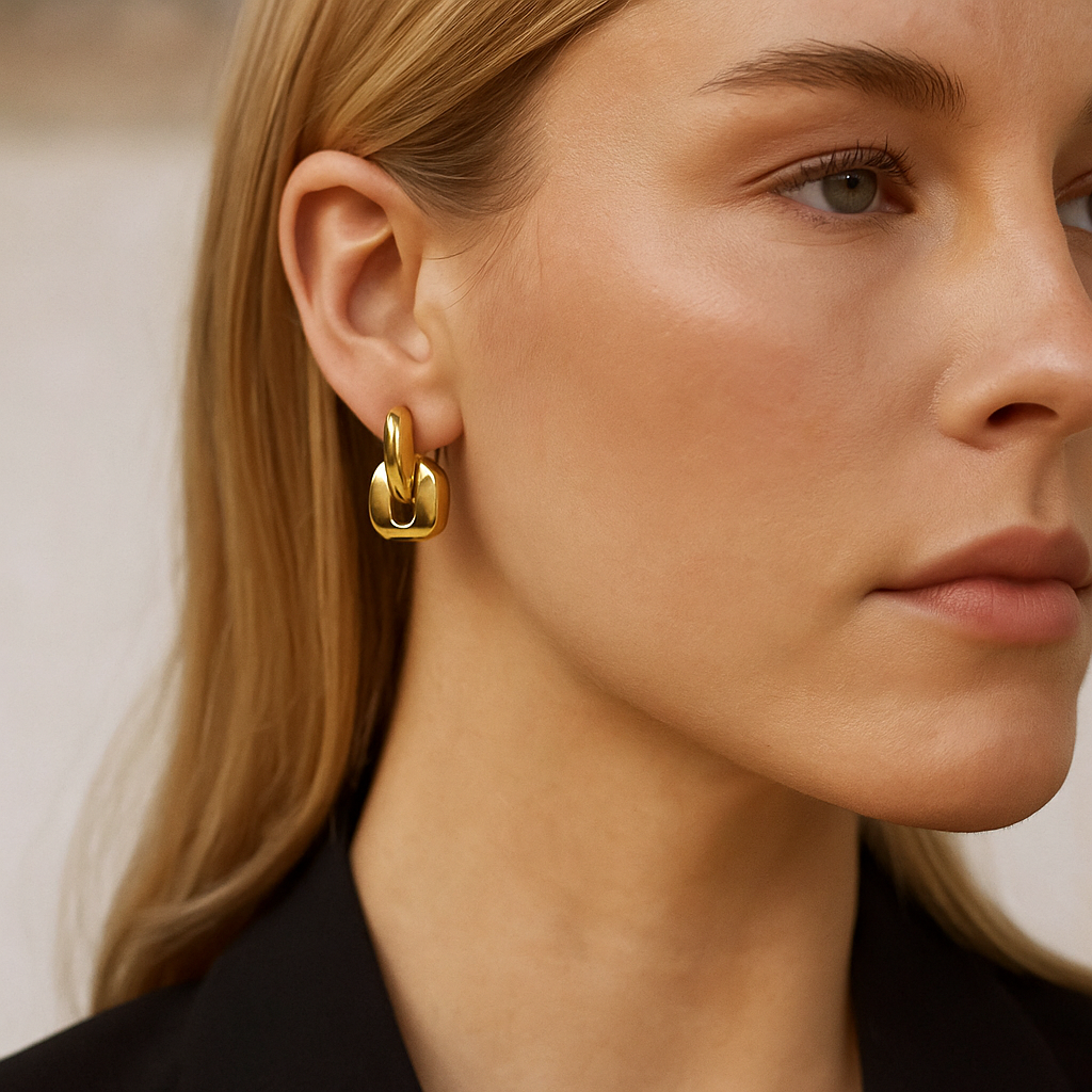 Aurelia™ Gold Oval Splicing Earrings