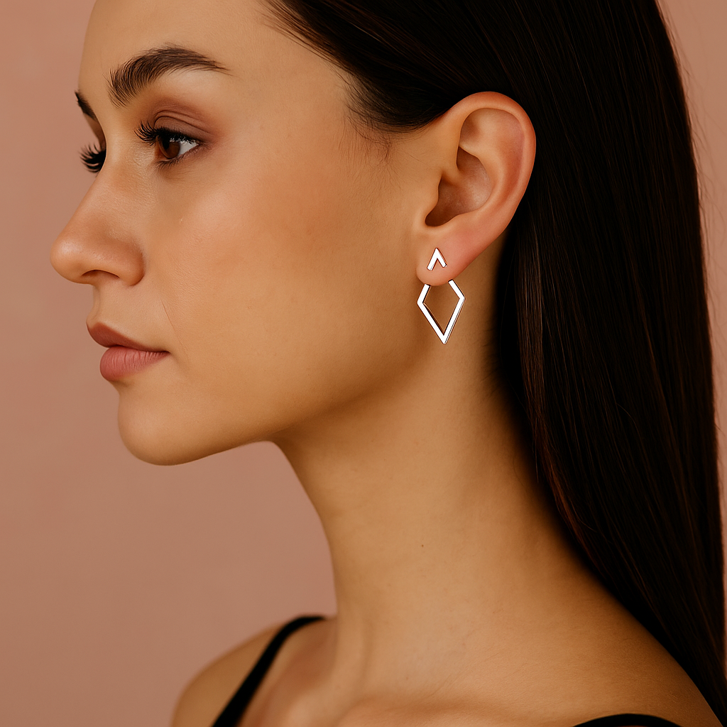 Celina™ Square Earrings with Detachable Triangles