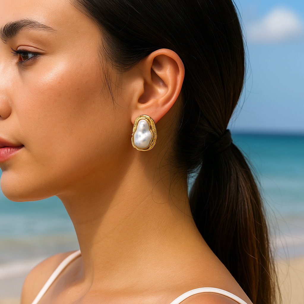 Aurelia™ Baroque Pearl Stud Earrings - VC Edit