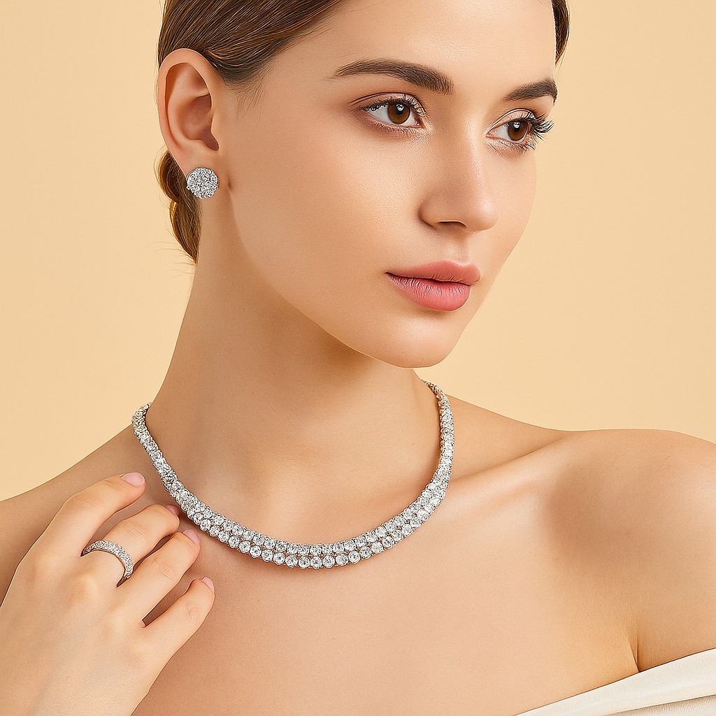 Celestia™ Diamond Luxe Set – Necklace, Earring & Ring