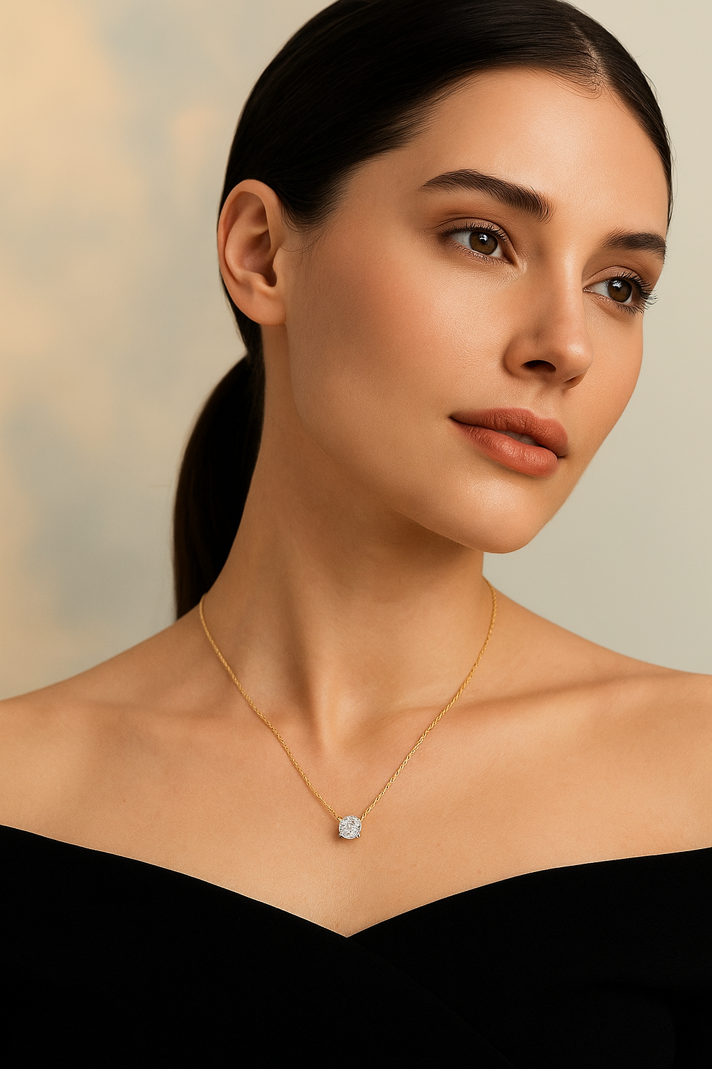 Celina™ Solitaire Diamond Gold Necklace
