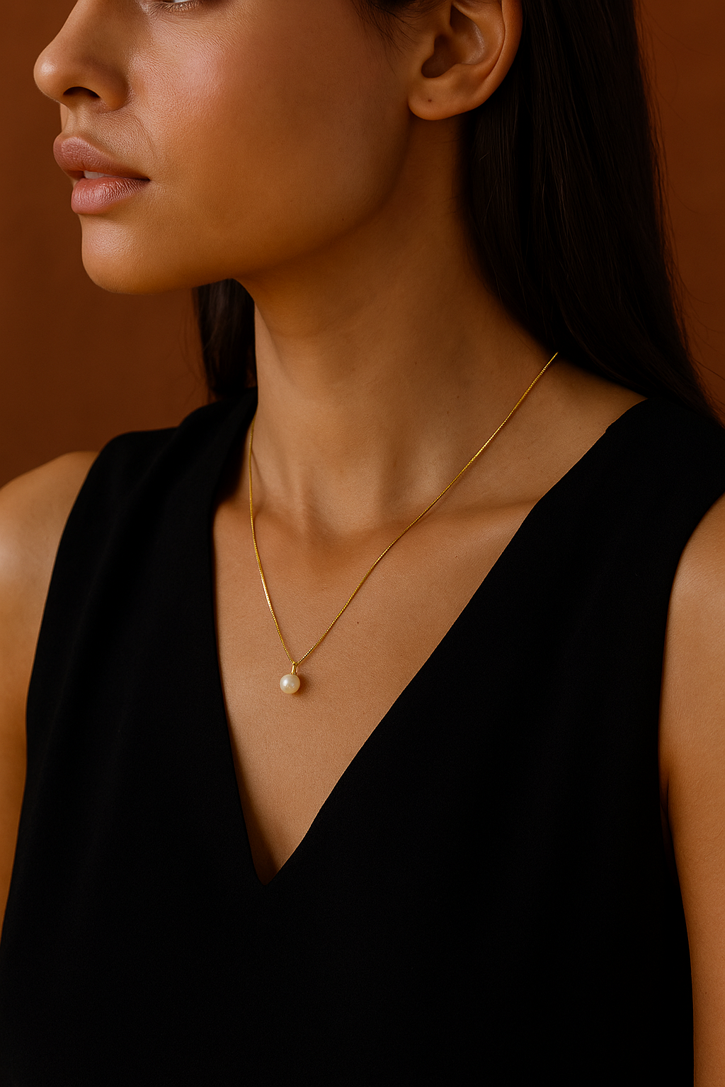 Elara™ Pearl Pendant Gold Necklace