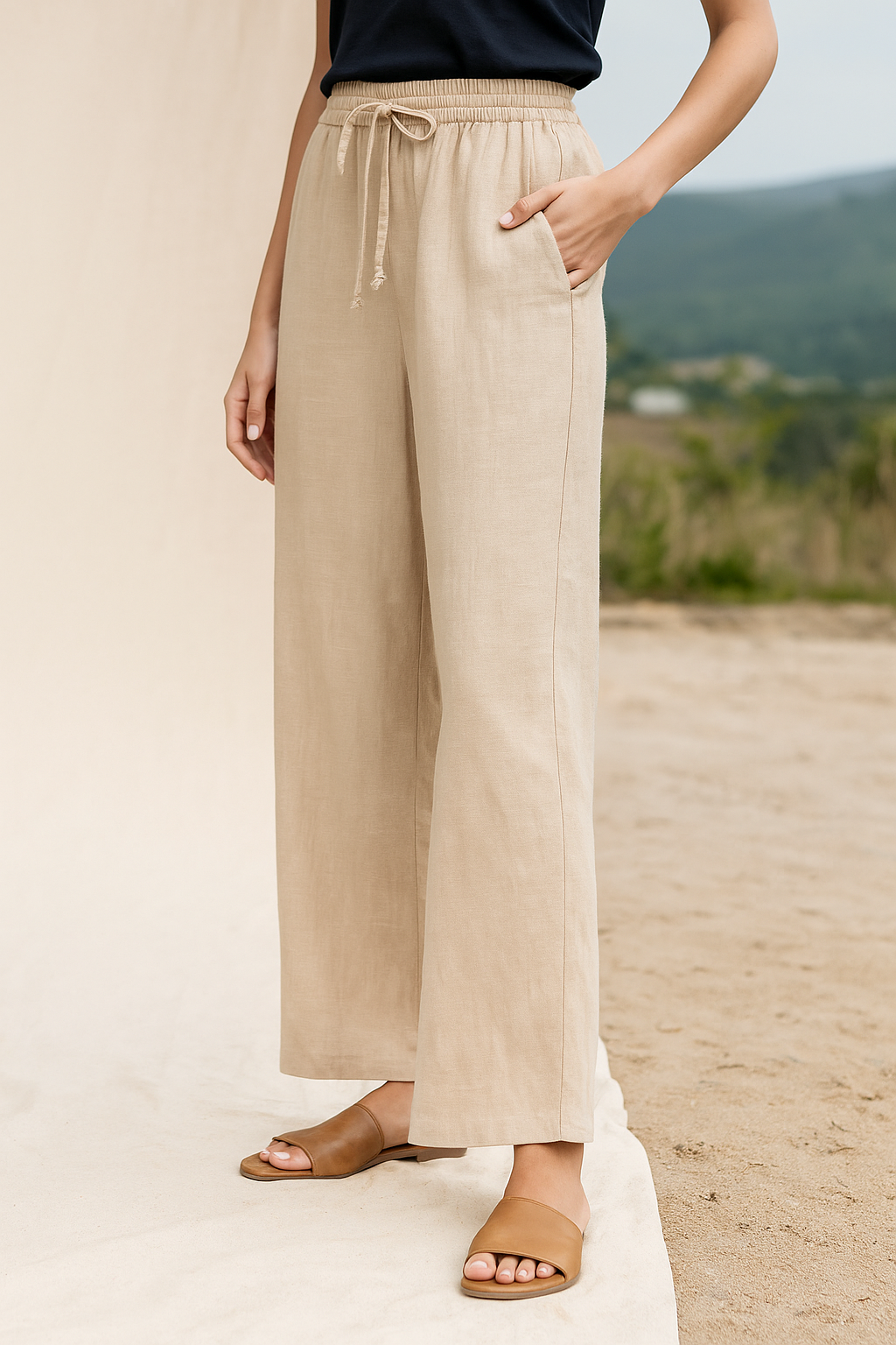 Celina™ High Elastic Waist Trousers - VC Edit