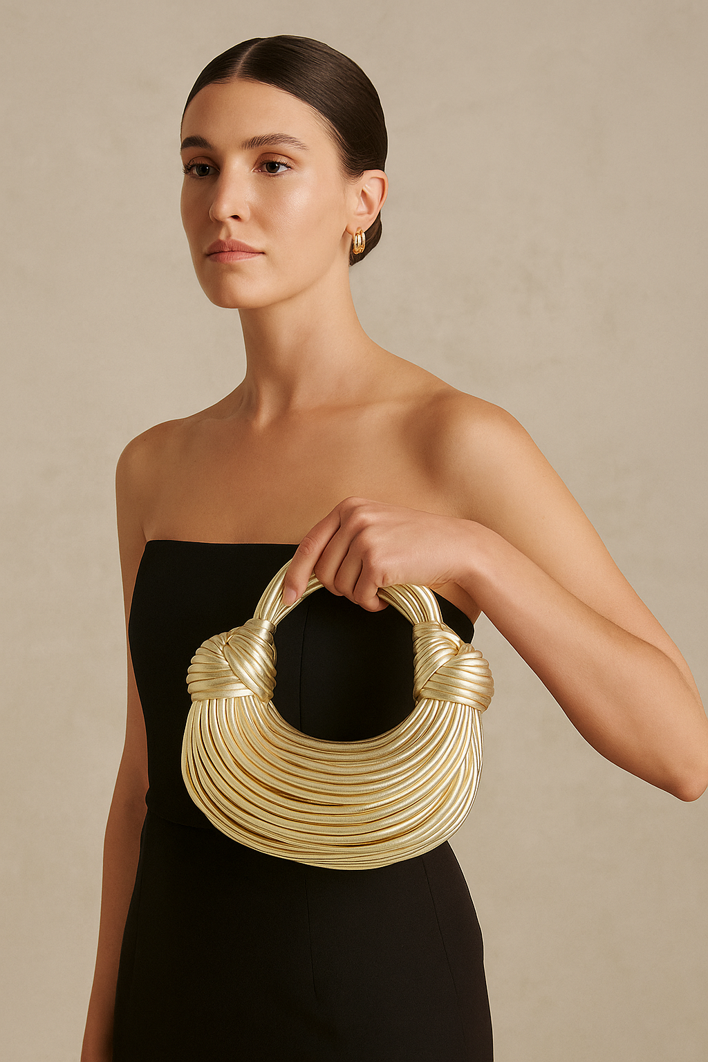 AuréaKnot™ Gold Handwoven Bag