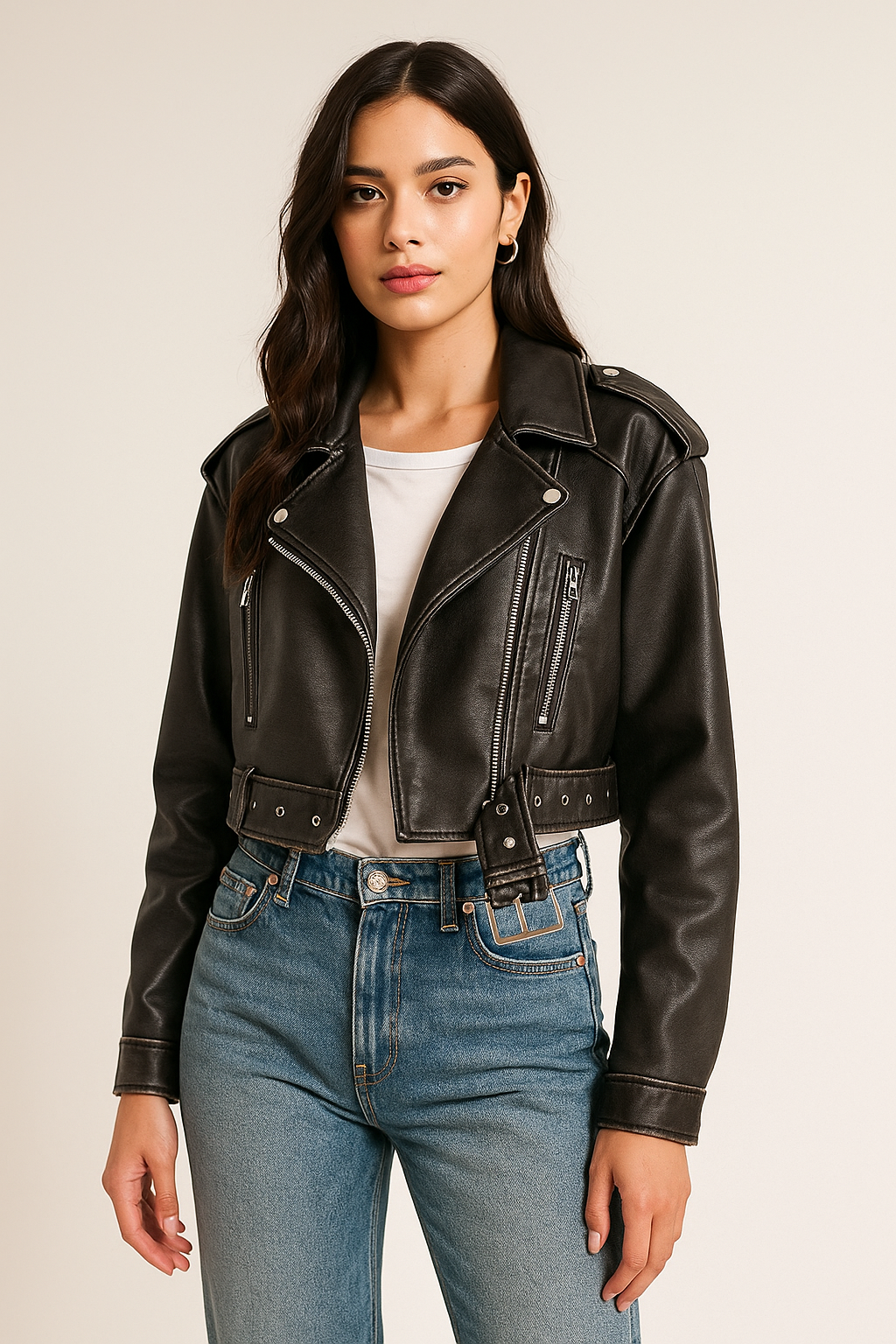 Aurelia™ Washed Leather Belted Coat