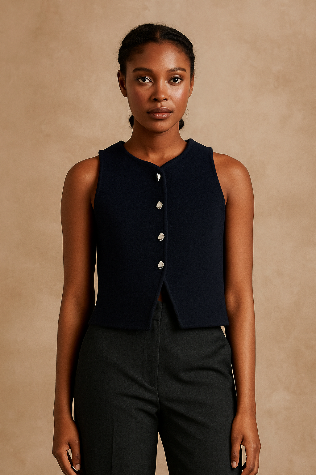 Valoria™ Knit Sleeveless Cropped Vest