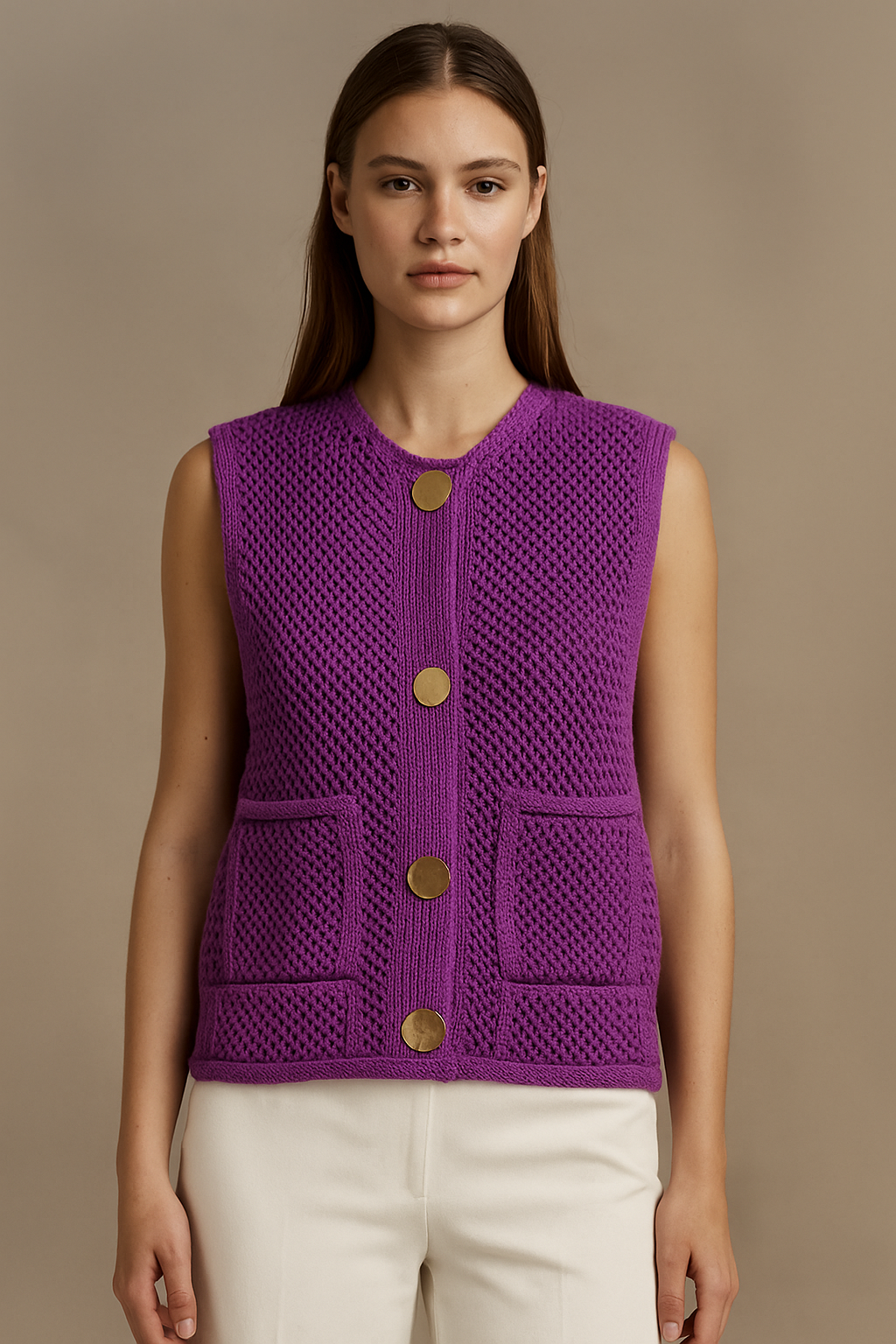 Valoria™ Sleeveless Knitted Sweater