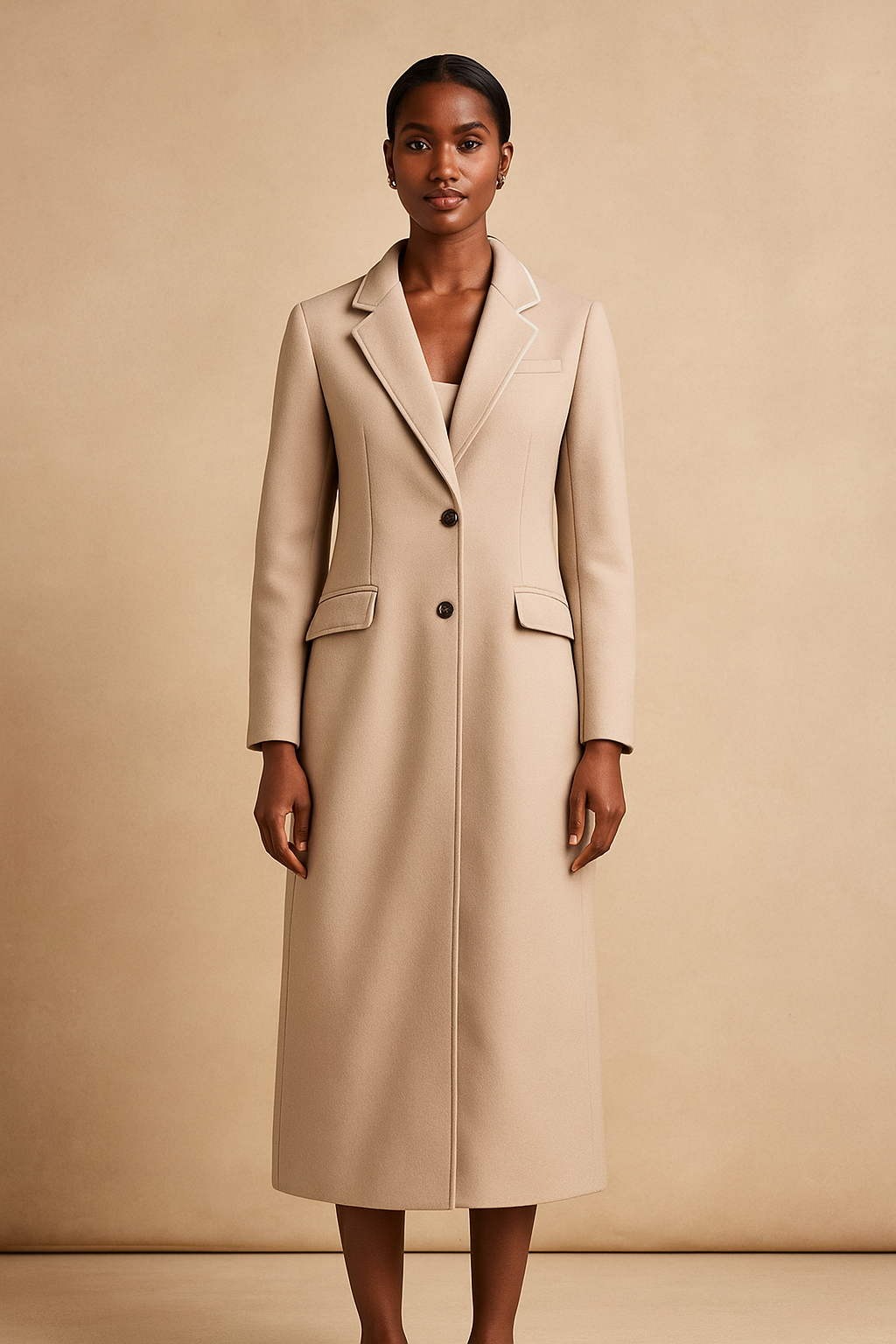 Corvina™ Turn Down Collar Long Coat