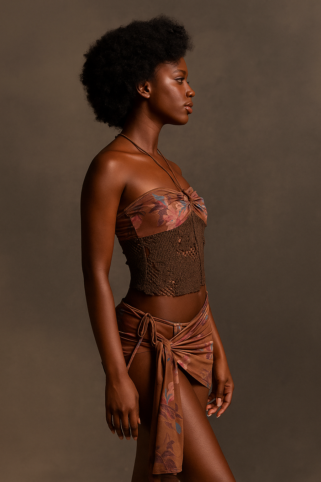 Elaris™ Halter Camisole & Ruched Knot Skirt Set