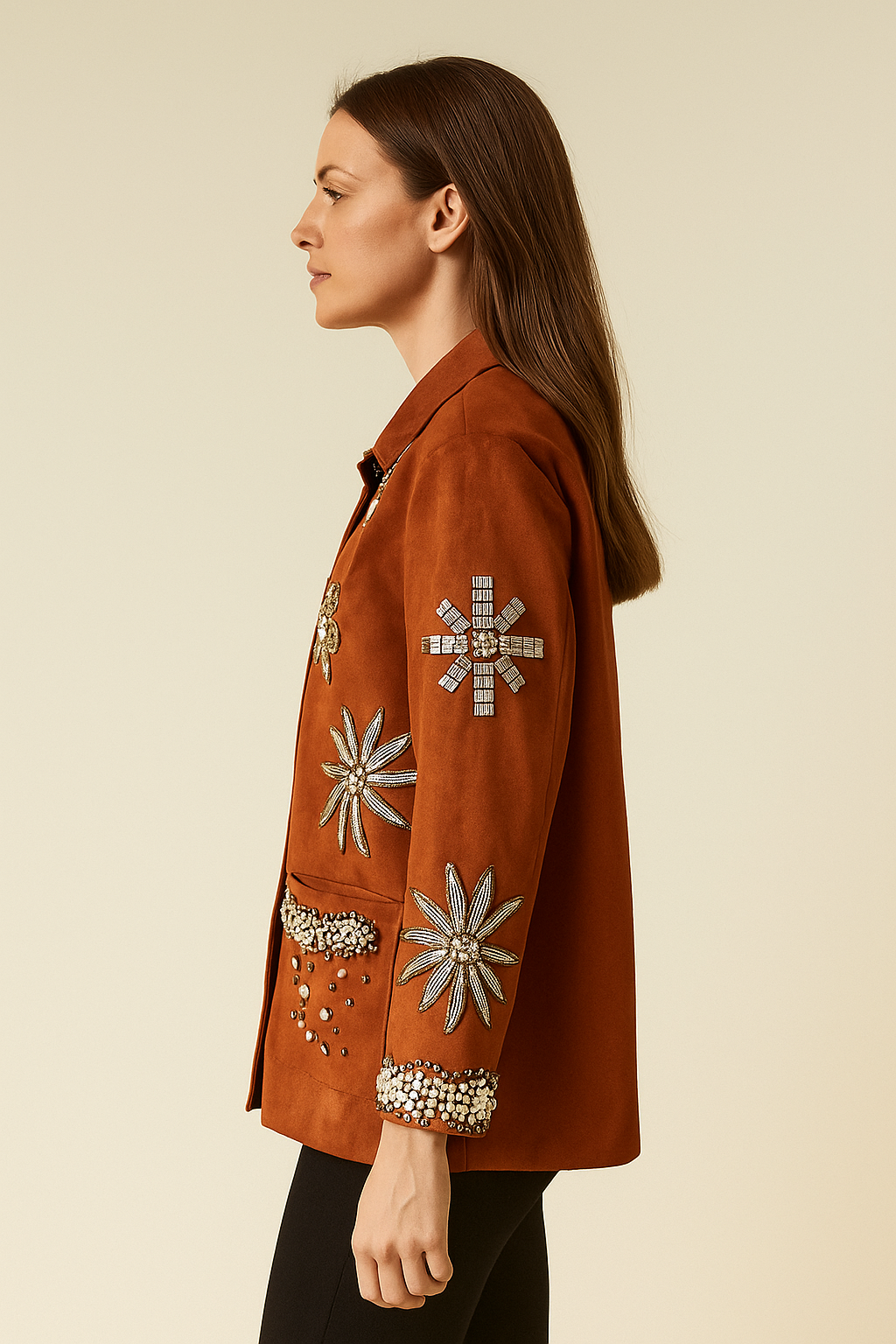Juliette™ Rivet Flower Embellished Coat