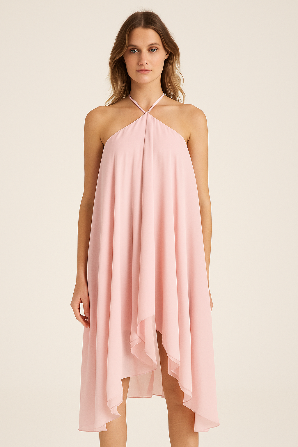 Amoura™ Sleeveless Halter Ruffle Mini Dress