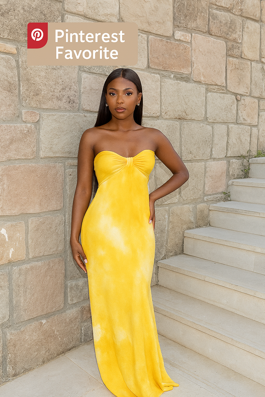Soleil™ Strapless Satin Maxi Dress