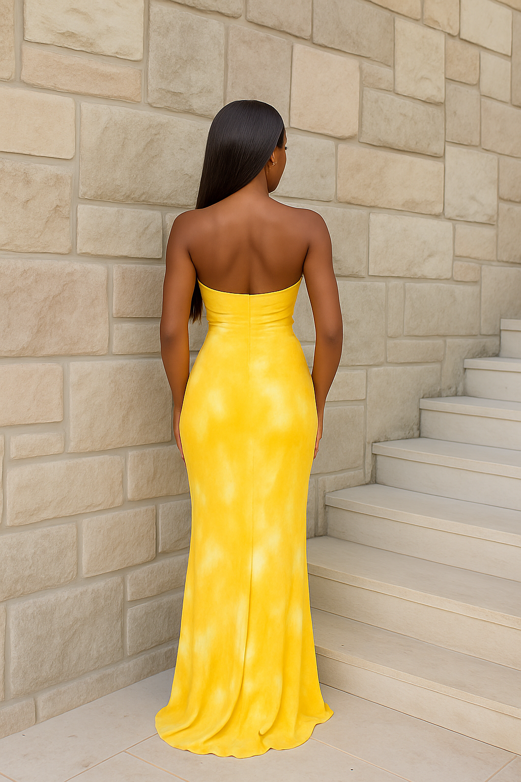 Soleil™ Strapless Satin Maxi Dress