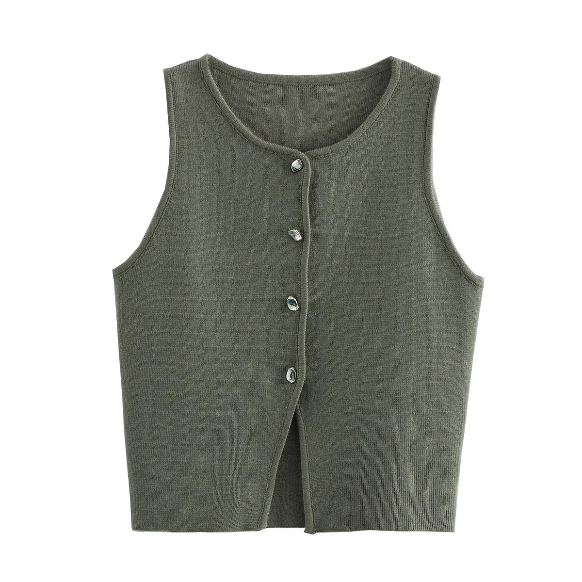 Knit Sleeveless Cropped Vest