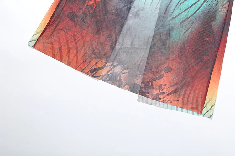 Solaria™ Gradient Cross-Halter Backless Maxi Dress