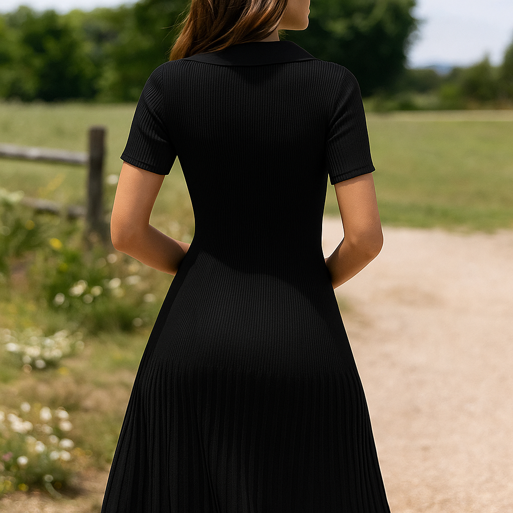 Élise™ Knitted Pleated Midi Dress