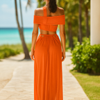 Nerina™ Irregular Cut-Out Ruched Maxi Dress - VC Edit