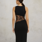 Nova™ Irregular Mesh Patchwork Backless Maxi Dress