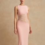 Nova™ Irregular Mesh Patchwork Backless Maxi Dress