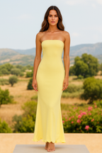 Evana™ Strapless Ruffled Bodycon Maxi Dress  - VC Edit
