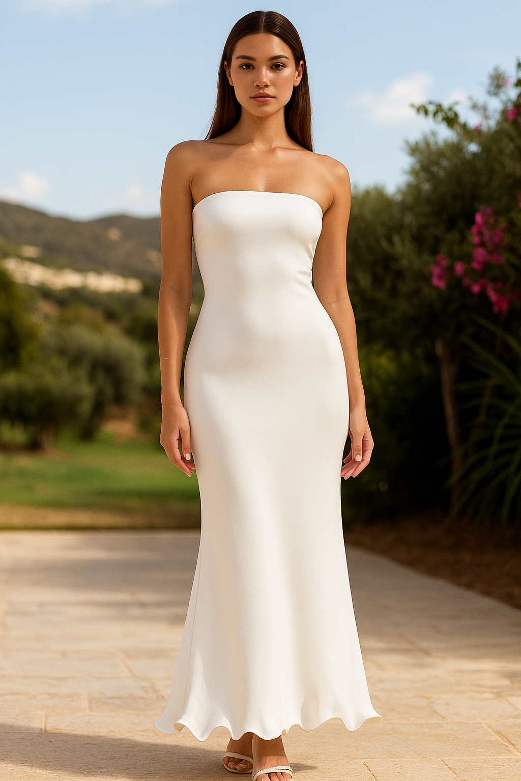 Evana™ Strapless Ruffled Bodycon Maxi Dress  - VC Edit