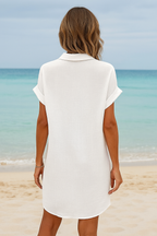 Isla™ V-Neck Cotton Linen Mini Dress - VC Edit