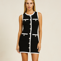 Luena™ Knitted Button Down A-Line Mini Dress