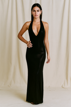 Celestia™ Polka Dot Halter Maxi Dress