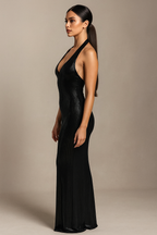 Celestia™ Polka Dot Halter Maxi Dress