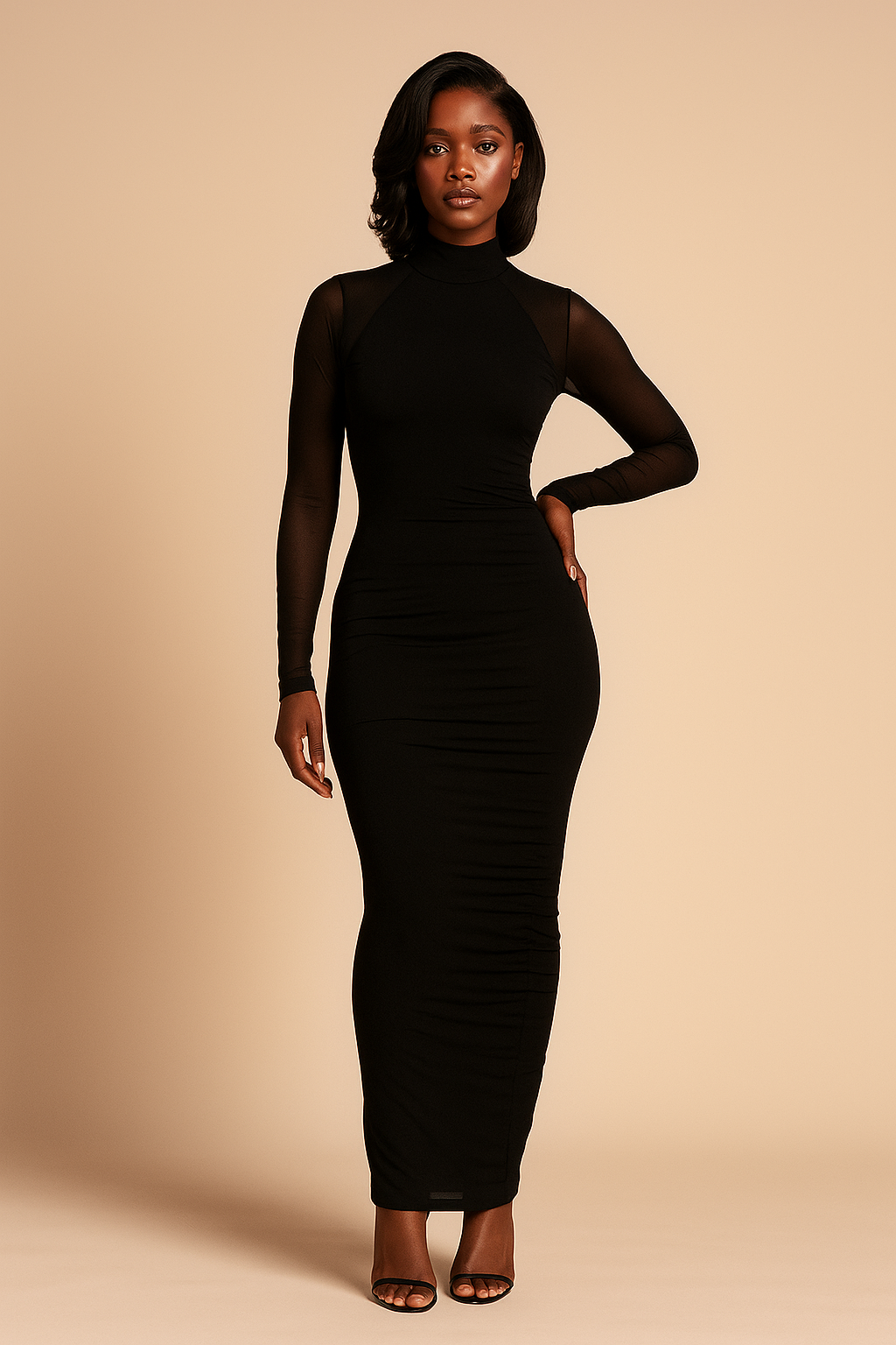 Lyra™ Double Layer Mesh Maxi Dress