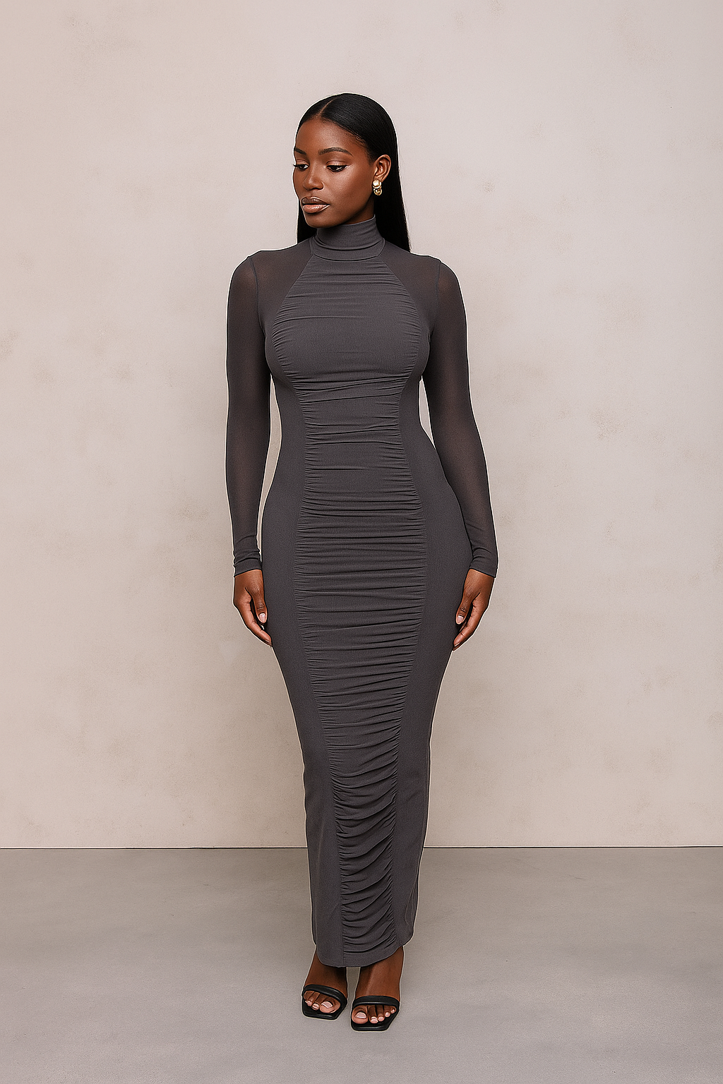 Lyra™ Double Layer Mesh Maxi Dress