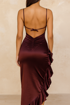 Elayna™ Backless Ruffle Split Maxi Dress