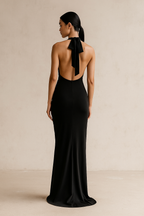 Nyssa™ Halter Deep V Backless Maxi Dress