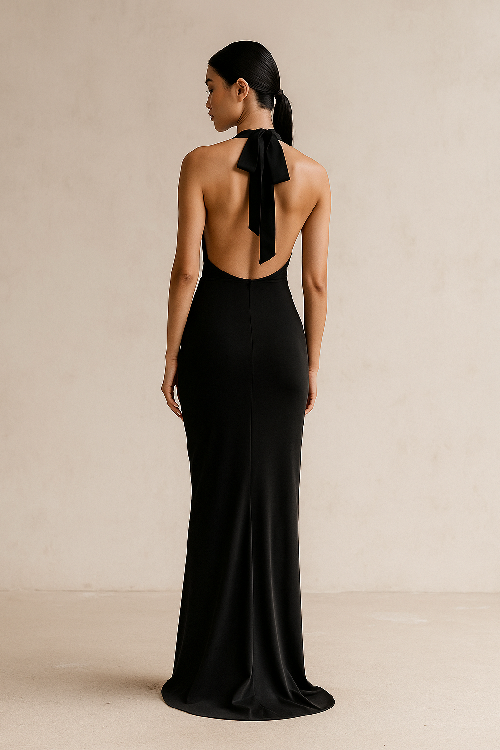 Nyssa™ Halter Deep V Backless Maxi Dress
