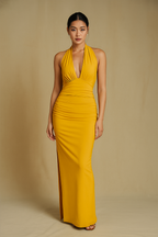 Nyssa™ Halter Deep V Backless Maxi Dress