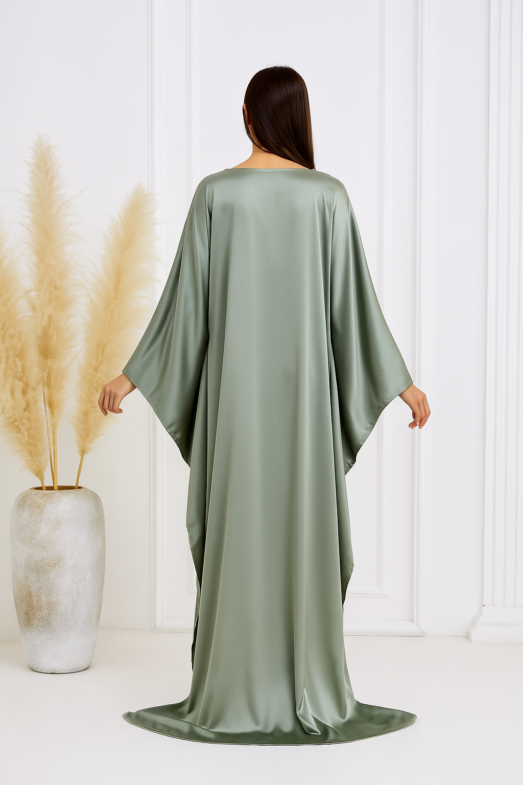 Serenya™ Soft Satin Long Sleeve Maxi Dress