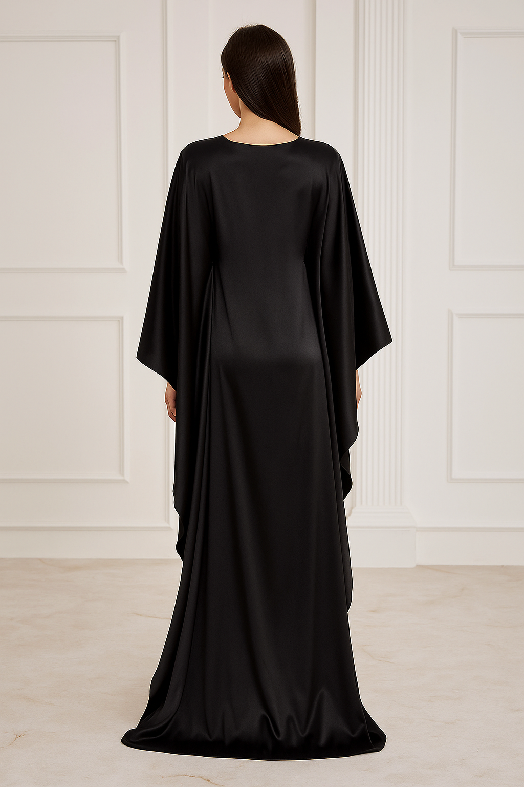 Serenya™ Soft Satin Long Sleeve Maxi Dress