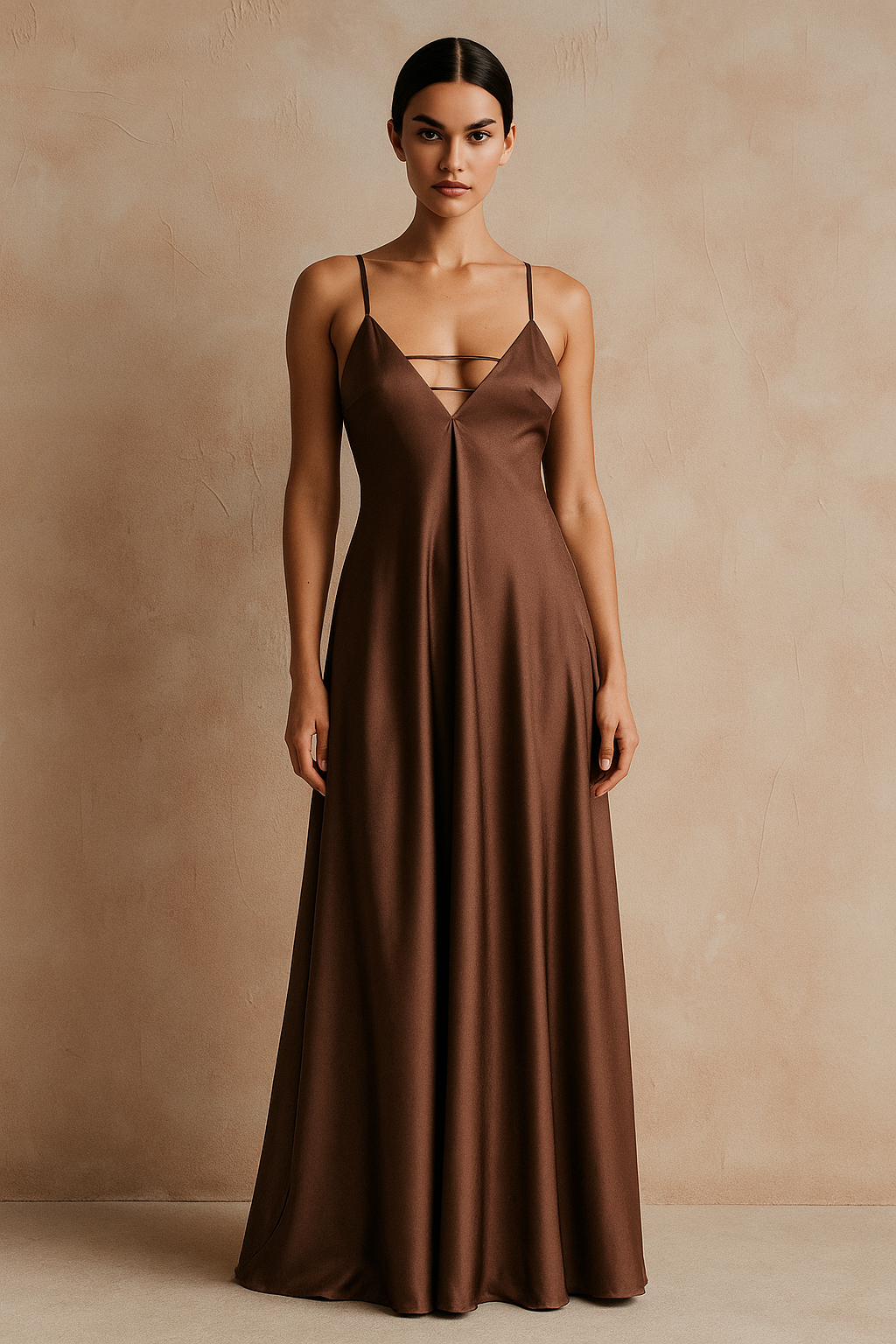 Aurelia™ Wrapped Satin Backless Maxi Dress