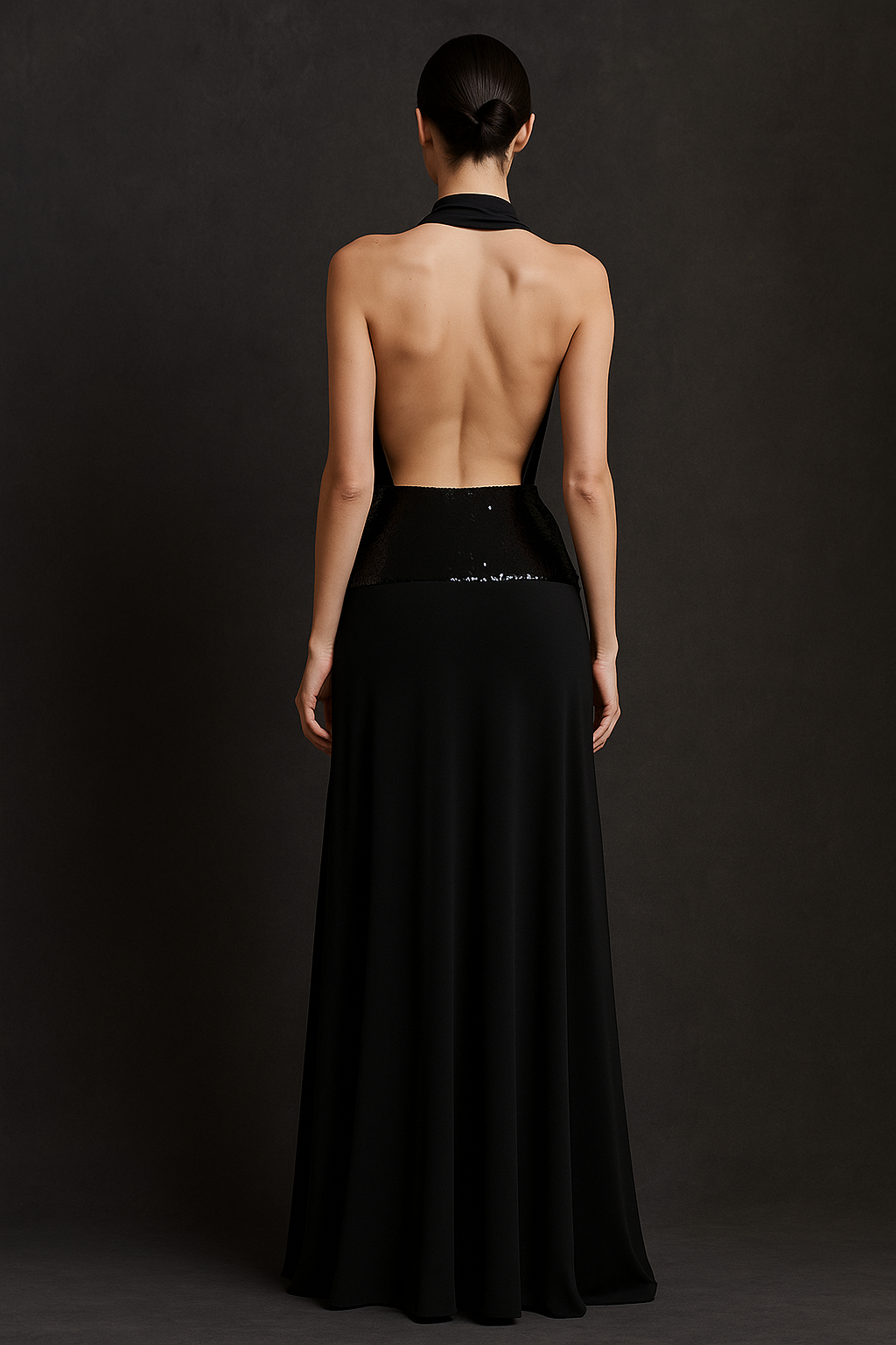 Lunara™ Halter Patchwork Draped Maxi Dress