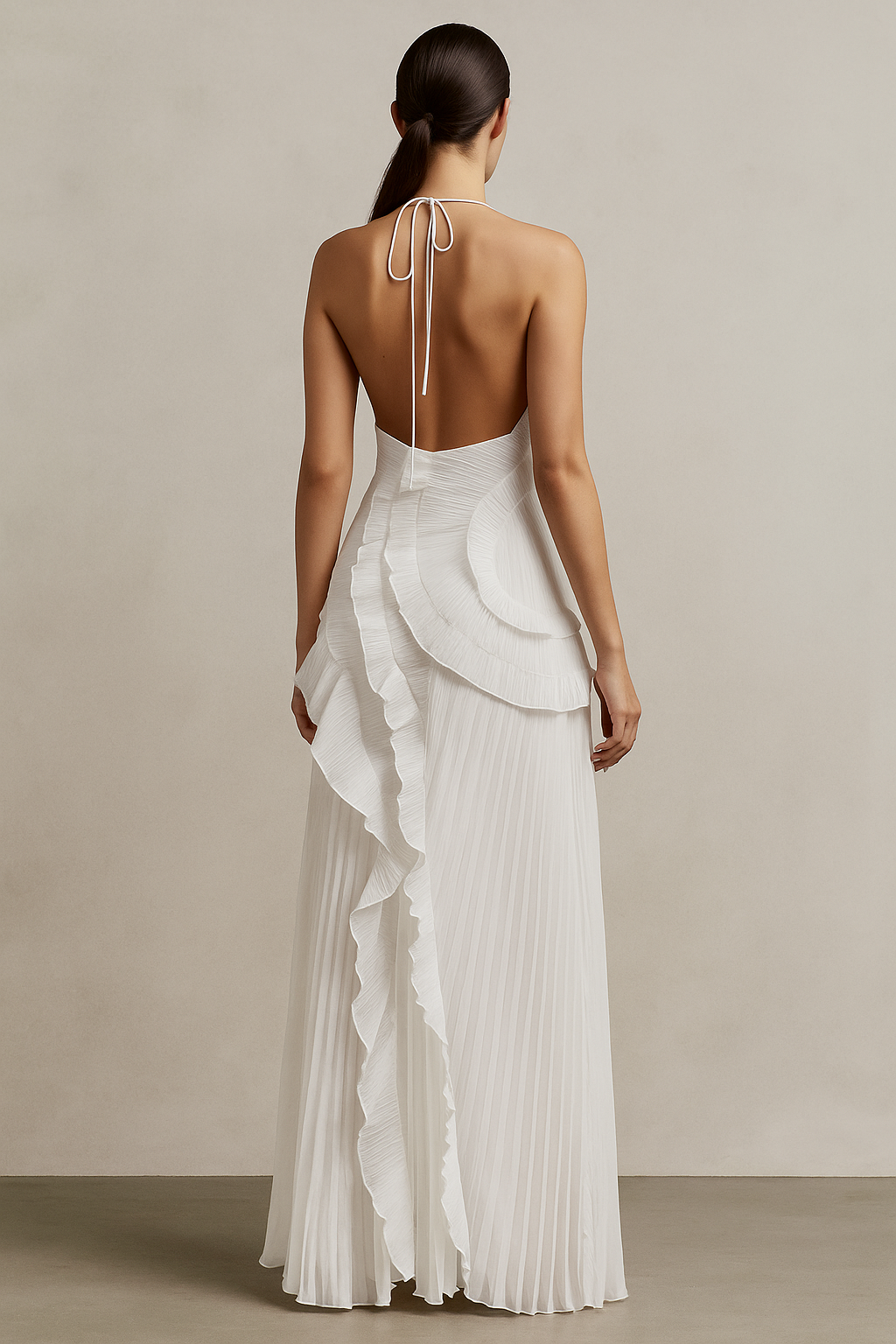 Amalfi™ Halter Ruffle Tiered Backless Maxi Dress