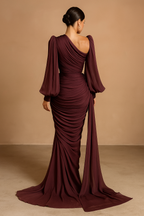 Elowen™ Pleated Long Sleeve Maxi Dres