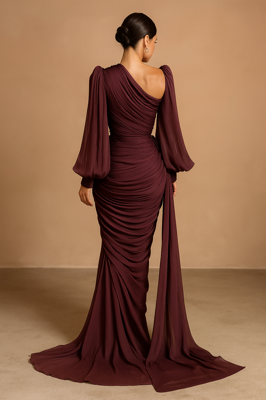 Elowen™ Pleated Long Sleeve Maxi Dress